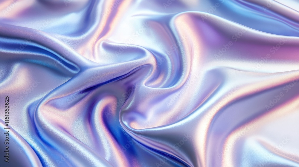 Obraz premium A realistic foil surface on a white holographic background, accented by pearlescent gradients and subtle texture details.