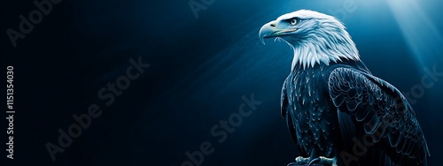 Majestic Eagle in Dark Background. photo