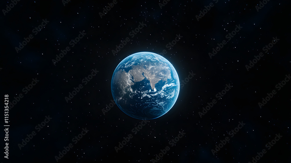 The Earth glowing in the dark space, highlighting North America, with a breathtaking view of the planet from space
The Earth glowing in the dark space, highlighting North America, with a breathtaking view of the planet from space