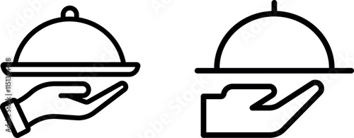 "Tray in Hand Icon for Service and Hospitality Applications"