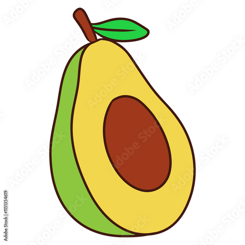 illustration of sliced avocado