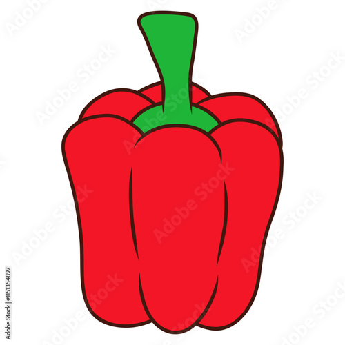 red bell pepper illustration