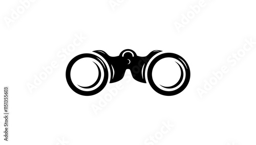 binoculars front view, black  isolated silhouette