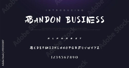 Vector brush style font, alphabet, and typeface