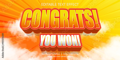 congrats vector text effect with modern style design