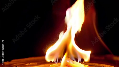 fire in the fireplace
