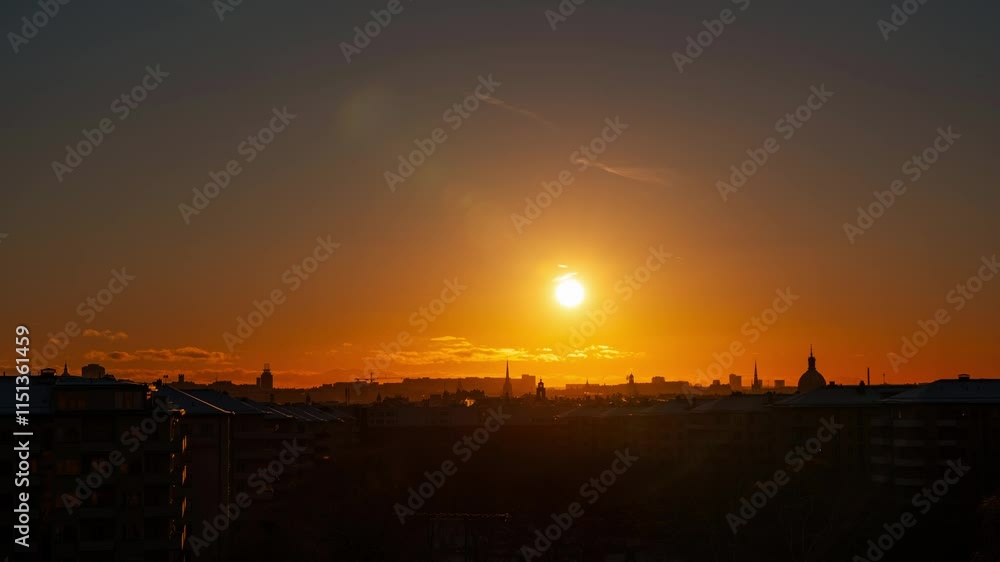 A sunset to sundown timelapse over Stockholm in golden hour. A sunset to sundown timelapse over Stockholm in golden hour.