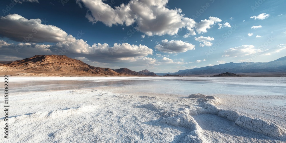 Lithium exploration takes place in a vast salt desert pool, highlighting the potential for lithium resources in arid environments. This lithium exploration showcases the unique landscape and