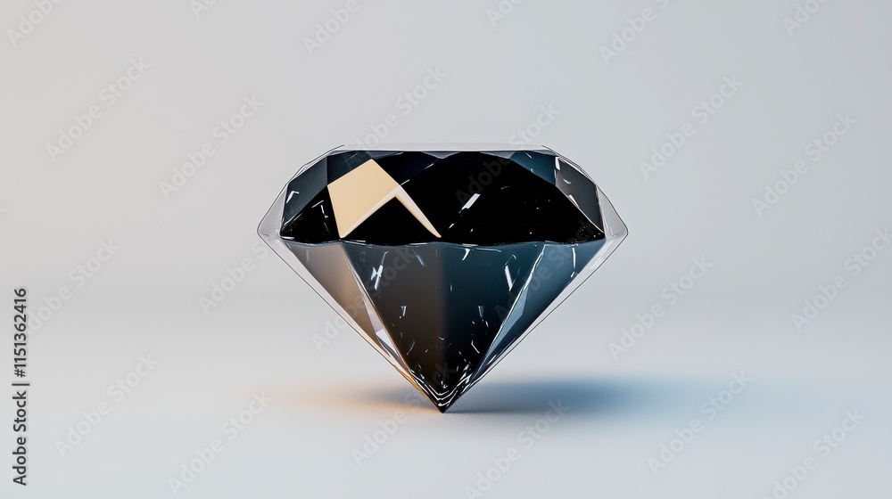Black Diamond Gem, Luxury, 3D Render - Minimalism Black Diamond Gem, Luxury, 3D Render - Minimalism