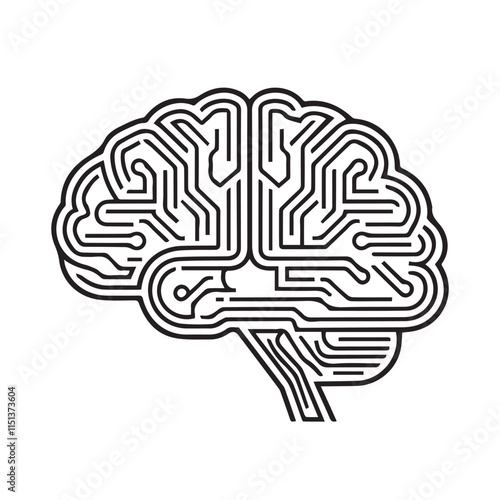 Human brain icon vector