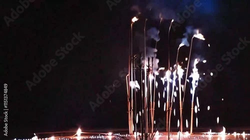 fireworks in the night sky