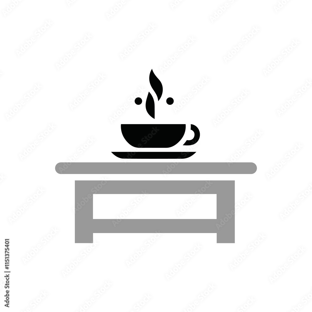 Coffee Table Icon illustration flat Coffee Table Icon illustration flat