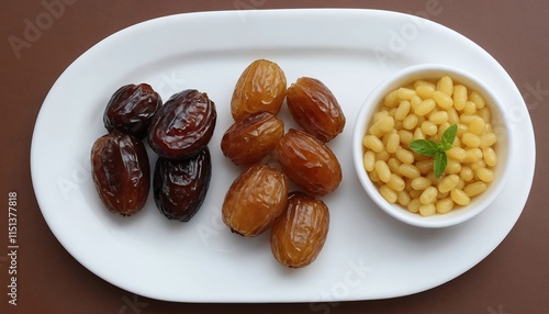 Sweet Dates Assorted Colors Oval Plate Still Life Image photo