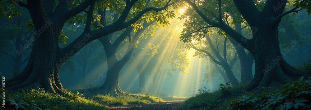 Naklejka premium Softly lit skeleton leaves form a mystical forest canopy, forest, canopy, natural