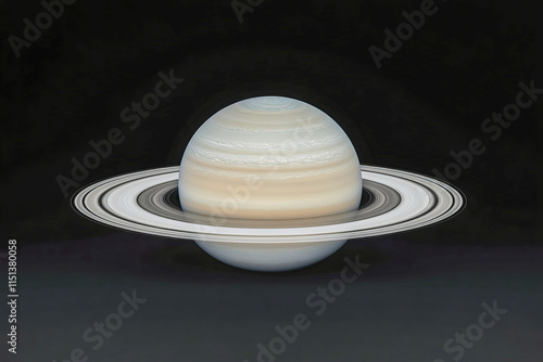 Detailed view of saturn with its rings in a dark space environment photo