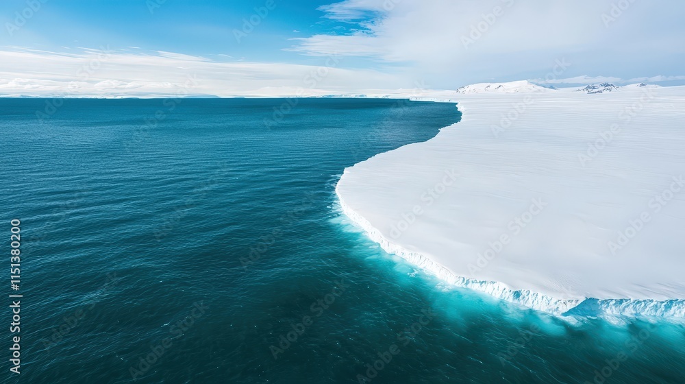Naklejka premium Serene Arctic Landscape with Ice and Ocean