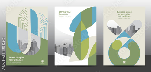 Template vector design for Brochure, AnnualReport, Corporate Presentation, Portfolio, Flyer, layout modern, posters set with grapient shape patterns. Eps10