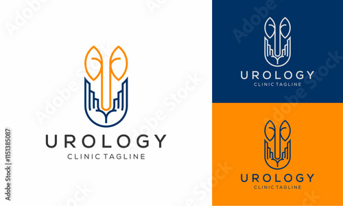 Urology Clinic Logo. This minimalist abstract logo has two elements, namely kidneys and hands. Suitable for use as a logo for clinics, hospitals, health organizations, health services