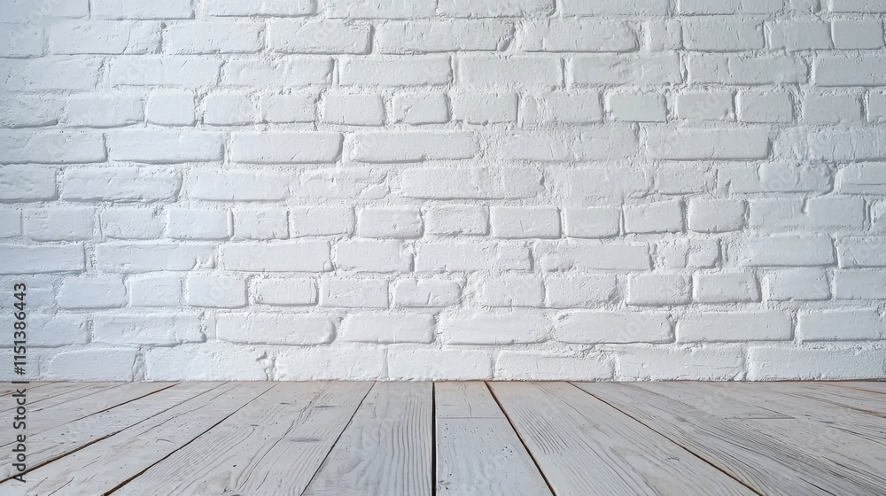 Fototapeta premium a blank whitewashed brick wall with copy space