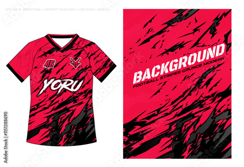 sublimation t shirt jersey design black red tiger splash stripe template, abstract grunge texture sports cycling football soccer basketball casual wear apparel