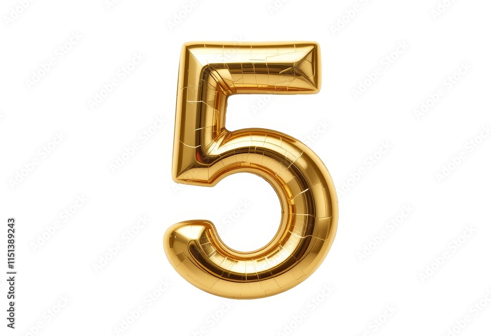 Golden Number Five Balloon: A Shiny Celebration Golden Number Five Balloon: A Shiny Celebration