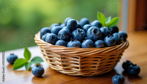 Wallpaper Mural Fresh Blueberries in a Basket - Healthy and Delicious Torontodigital.ca