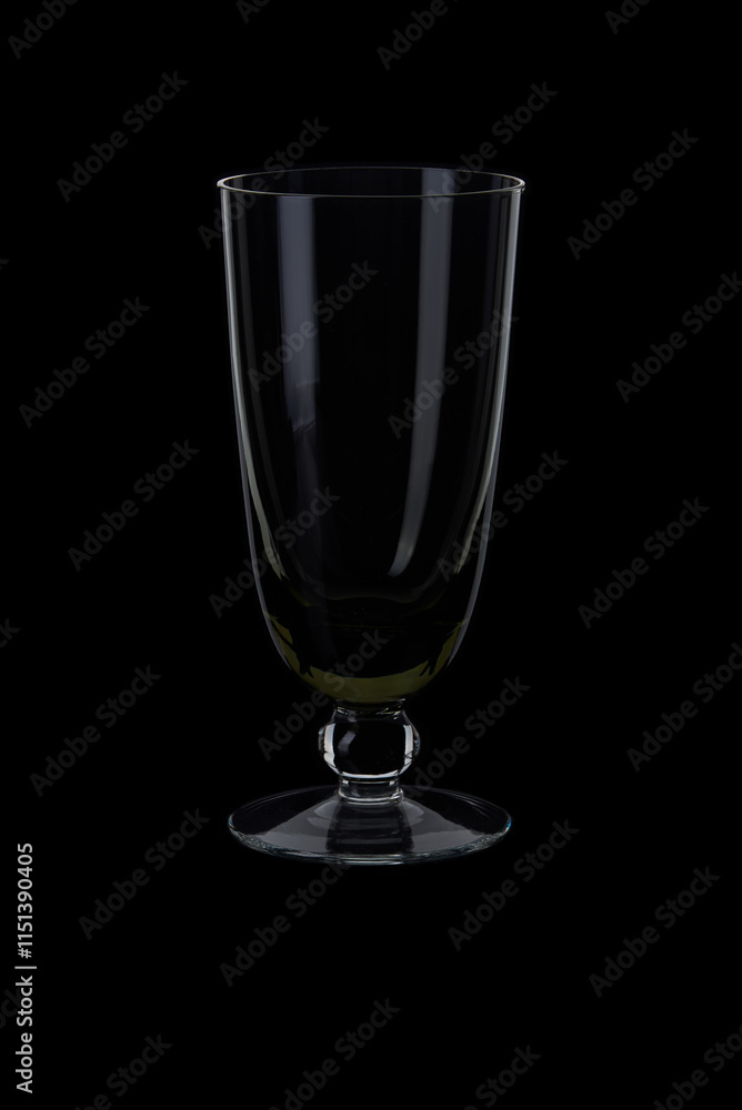 empty champagne flute glass on black background empty champagne flute glass on black background