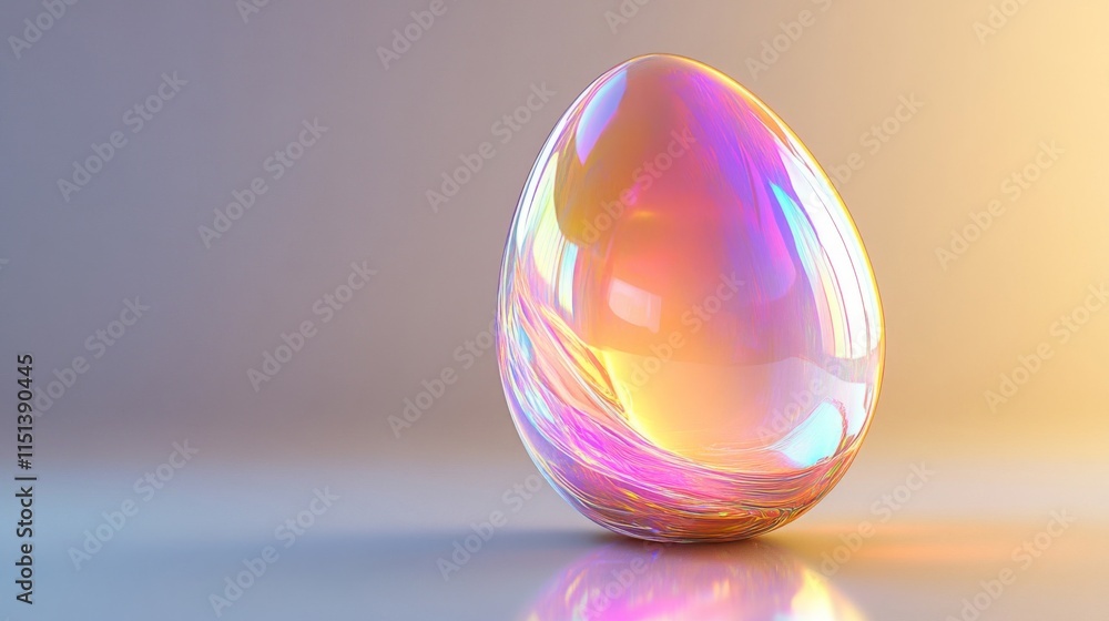 Iridescent Glass Egg Abstract Art Design Iridescent Glass Egg Abstract Art Design