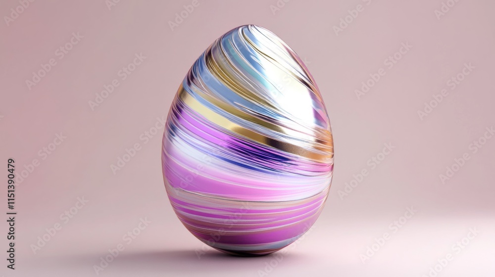 A Swirling Pastel Easter Egg Design