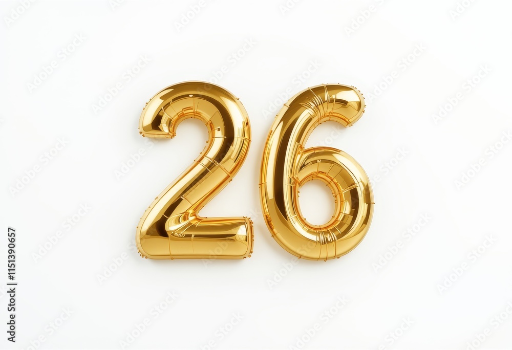 Golden Number Balloons: Celebrating 26 Years Golden Number Balloons: Celebrating 26 Years