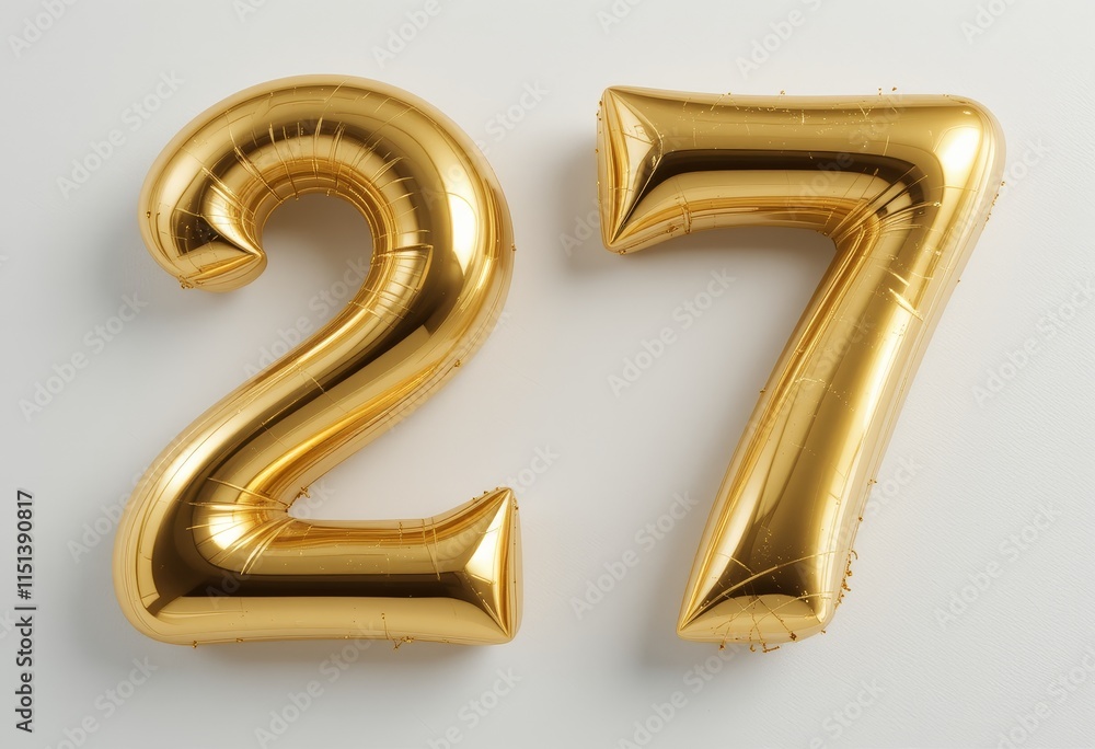 Golden Number Balloons: Celebrating 27 Golden Number Balloons: Celebrating 27