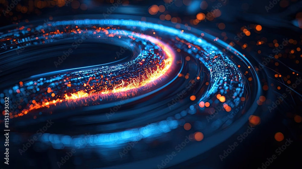 Gastroesophageal reflux disease concept. A mesmerizing swirl of blue and orange light creating a dynamic digital effect. Gastroesophageal reflux disease concept. A mesmerizing swirl of blue and orange light creating a dynamic digital effect.