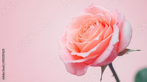Wallpaper Mural Pastel rose idea. A beautiful pink rose against a soft pink background, symbolizing love and elegance. Torontodigital.ca