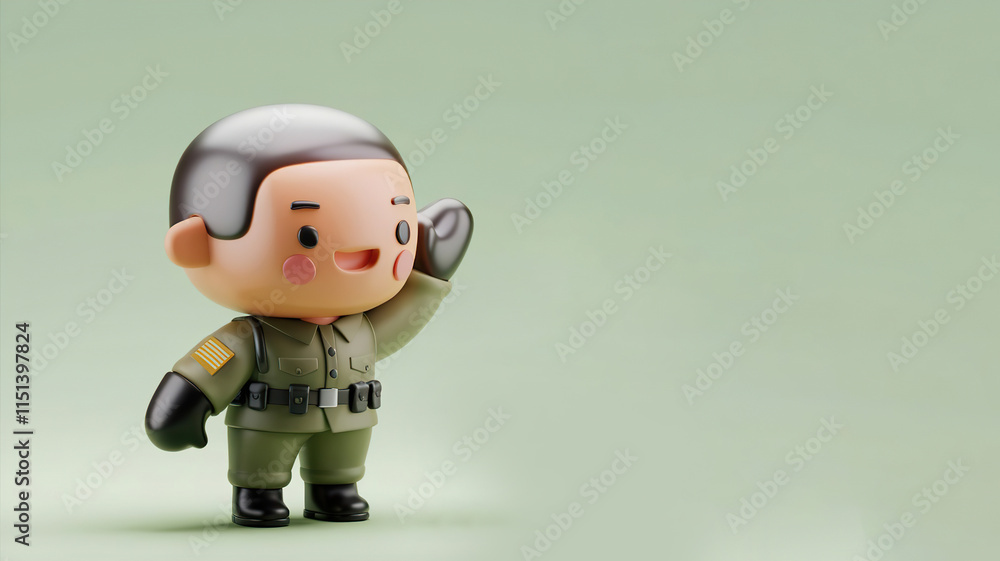 3D cartoon soldier saluting a superior officer
3D cartoon soldier saluting a superior officer
