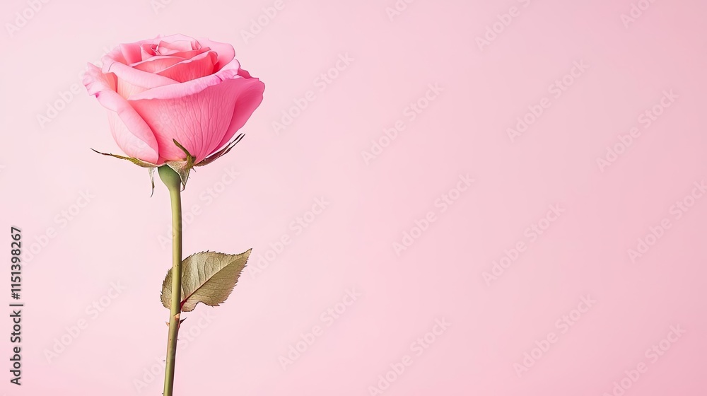 Pastel rose concept. A single pink rose with a soft background, symbolizing love and beauty. Pastel rose concept. A single pink rose with a soft background, symbolizing love and beauty.