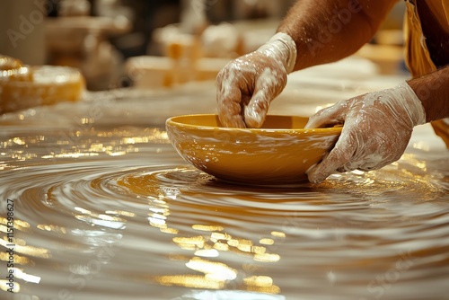 Wallpaper Mural Hands Polishing a Ring on a Wheel with Diffused Light Torontodigital.ca