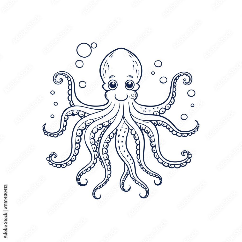 Octopus line art vector Illustration Octopus line art vector Illustration