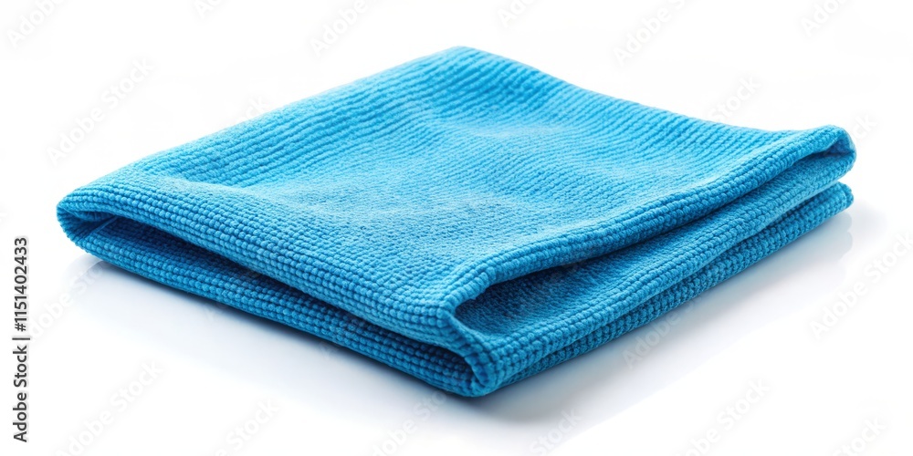 Blue Cleaning Cloth: Soft Dishcloth, Kitchen Towel, Washcloth, Close-Up Blue Cleaning Cloth: Soft Dishcloth, Kitchen Towel, Washcloth, Close-Up