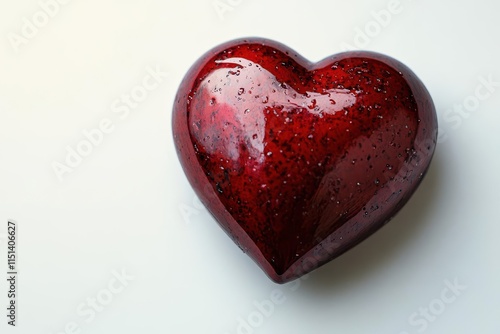 high-quality stock photograph showcasing a singular red heart symbol, perfectly isolated against a pristine white background, embodying love, passion, and emotion in its simplest, most powerful form