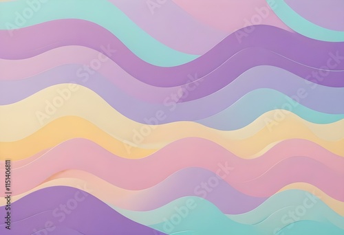 Trendy Pastel Color Wave Backgrounds Abstract Retro 60s & 70s Style Vectors