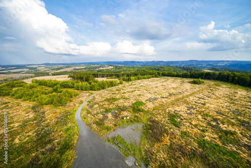 Landscape at the Loermecke tower near Mechede. Nature in the Sauerland.
 photo