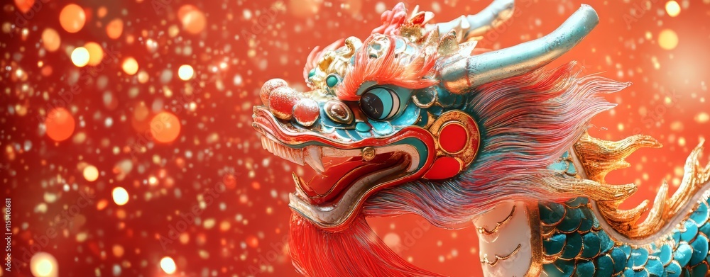 Fototapeta premium Chinese Dragon Dance Costume Detail.