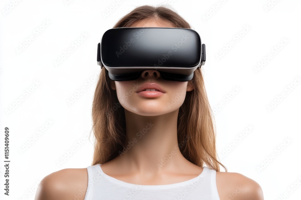 Fototapeta premium Woman wearing VR glasses