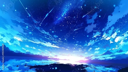 アニメ風の夜空
