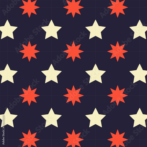 retro star pattern template design classic colors cover design