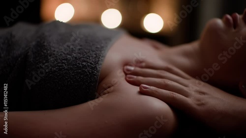 Wallpaper Mural Gentle massage in a serene, candlelit room, highlighting relaxation and wellness, with focus on skilled hands and soothing ambiance Torontodigital.ca