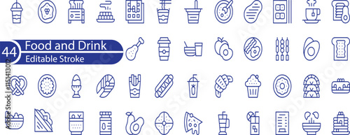 food line editable icon set