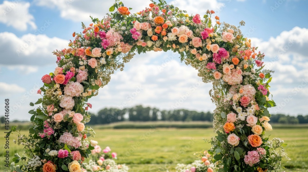 Fototapeta premium Floral Archway Wedding Ceremony Decoration