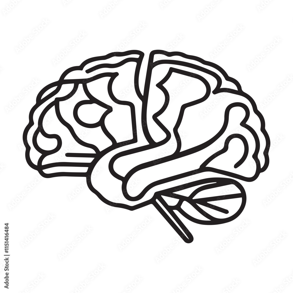 Human brain icon vector Human brain icon vector
