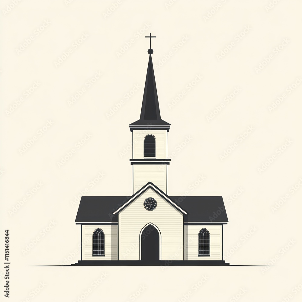 Fototapeta premium Simple church illustration.